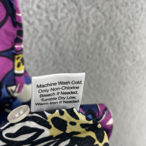 Vera Bradley Womens Colorful Floral Top 100% Cotton Button Up Sz L Shacket - Picture 10 of 10